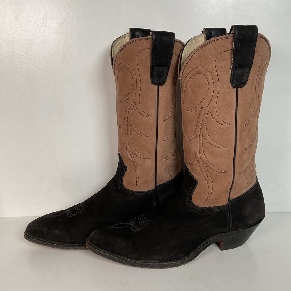 Stewart Fine Handmade Cowboy Boots 9 D Nubuck Suede Custom